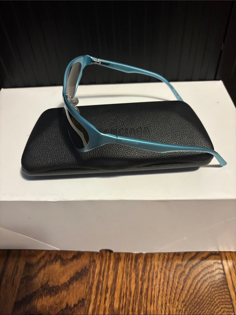 Balenciaga Teal Sunglasses with Brown Lenses (bb0068s)